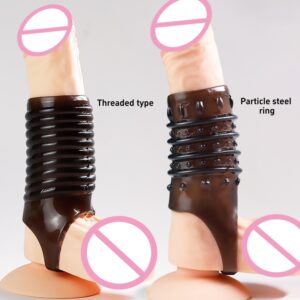 Men's Particle Set Thread Set Wolf Teeth Set Lock Precision Ring Penis Set Men's Blocking Ring Sex Adult Products